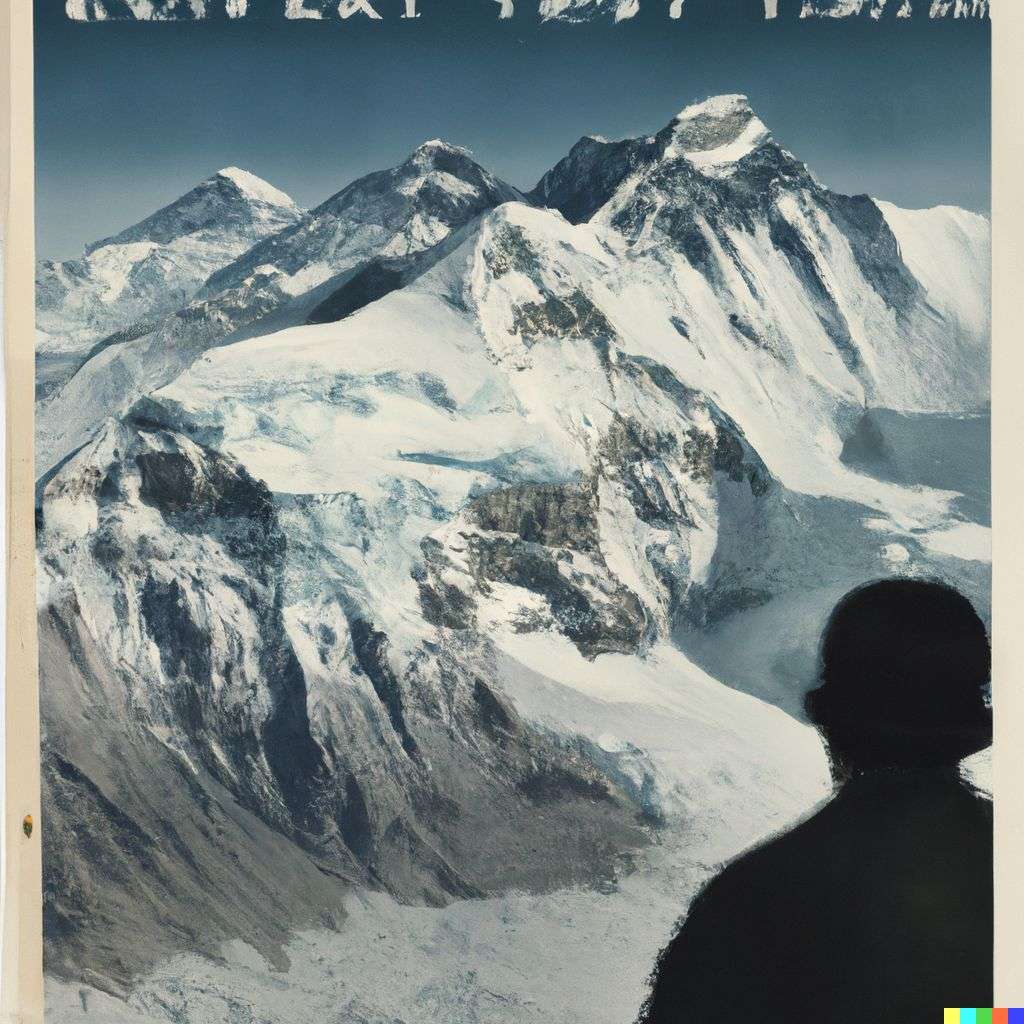 someone gazing at Mount Everest, front page of The New York Times, 1960